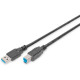 Дата кабель USB 3.0 AM\/BM 1.8m black Digitus (AK-300115-018-S)