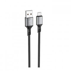 Дата кабель USB 2.0 AM to Micro 5P 1.0m silicone black BOROFONE (6974443386387)