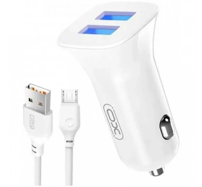 Зарядний пристрій XO 2xUSB 2.4A + cable USB to Micro 5P white (TZ10-M-WH)