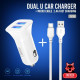 Зарядний пристрій XO 2xUSB 2.4A + cable USB to Micro 5P white (TZ10-M-WH)