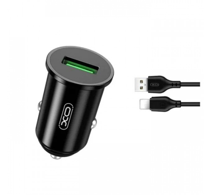 Зарядное устройство для XO USB QC3.0 18W + cable USB to Lightning black (TZ12-L-BK) Зарядное устройство для XO USB QC3.0 18W + cable USB to Lightning black (TZ12-L-BK)