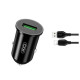 Зарядний пристрій XO USB QC3.0 18W + cable USB to Lightning black (TZ12-L-BK)