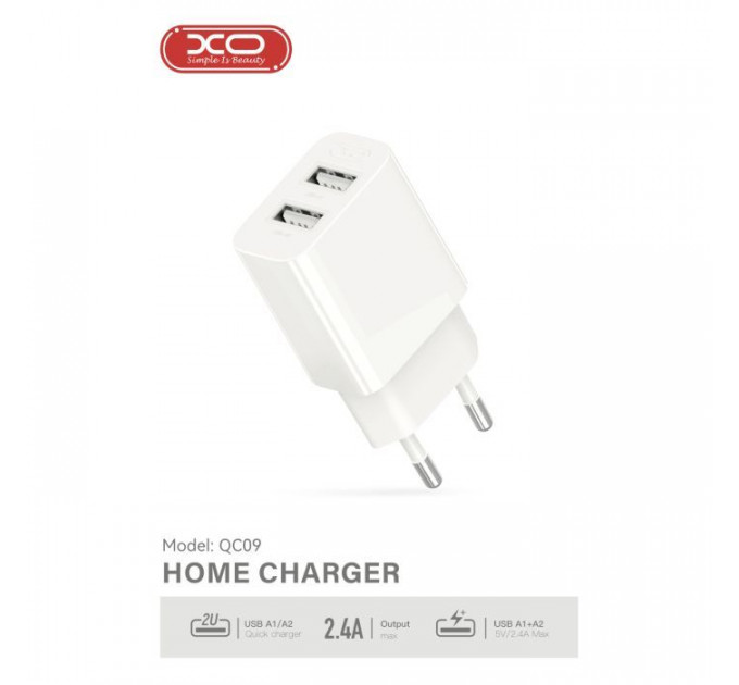 Зарядний пристрій XO 2xUSB QC3.0 (XO-QC09)