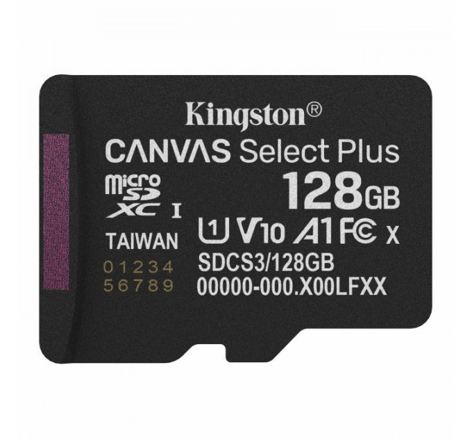 Карта памяти Kingston 128GB microSDXC 10 UHS-I V10 A1 Canvas Select Plus (SDCS3\/128GBSP) Карта памяти Kingston 128GB microSDXC 10 UHS-I V10 A1 Canvas Select Plus (SDCS3\/128GBSP)