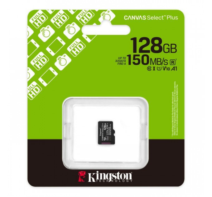 Карта памяти Kingston 128GB microSDXC 10 UHS-I V10 A1 Canvas Select Plus (SDCS3\/128GBSP)