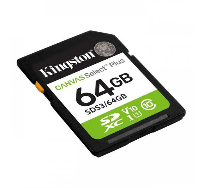 Карта памяти Kingston 64GB SDXC 10 UHS-I V10 A1 Canvas Select Plus (SDS3\/64GB)