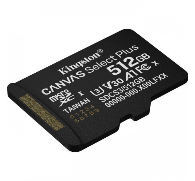 Карта пам/'яті Kingston 512GB microSDXC class 10 UHS-I U3 V30 A1 Canvas Select Plus (SDCS3\/512GBSP)