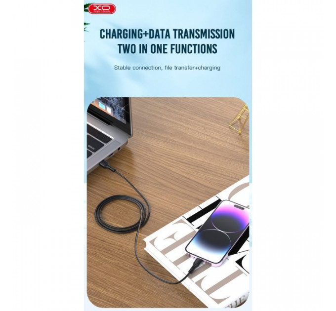 Дата кабель USB 2.0 AM to USB-C 1.0m white XO (NB230_C_White)