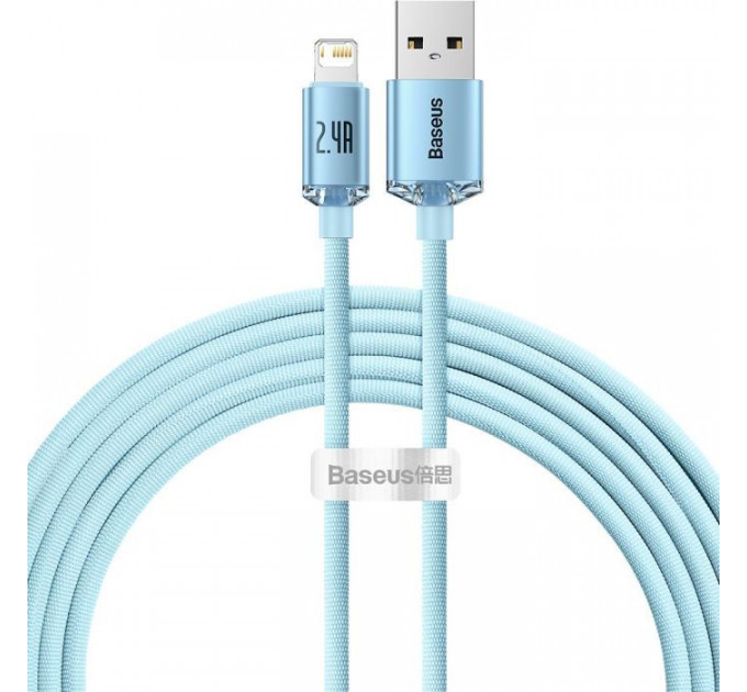 Дата кабель USB 2.0 AM to Lightning 2.0m 2.4A sky blue Baseus (CAJY001203)