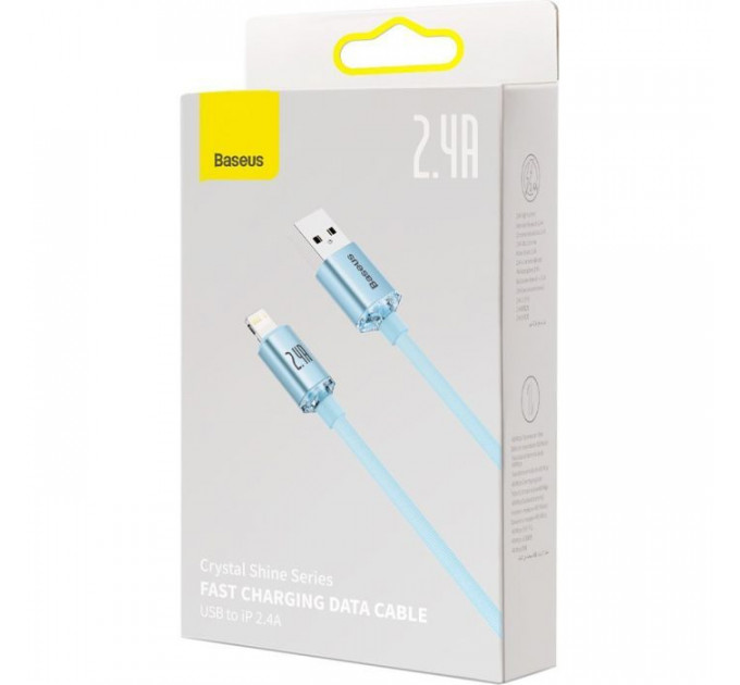 Дата кабель USB 2.0 AM to Lightning 2.0m 2.4A sky blue Baseus (CAJY001203)
