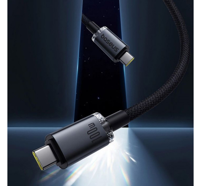 Дата кабеля USB-C to USB-C 1.5m 100W USB3.2 20Gb black Baseus (P10318204111-00)