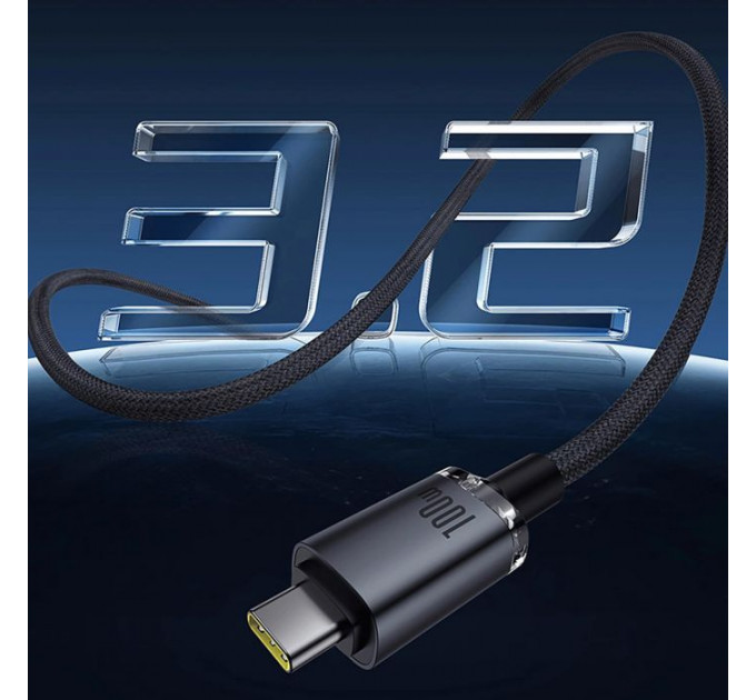 Дата кабеля USB-C to USB-C 1.5m 100W USB3.2 20Gb black Baseus (P10318204111-00)