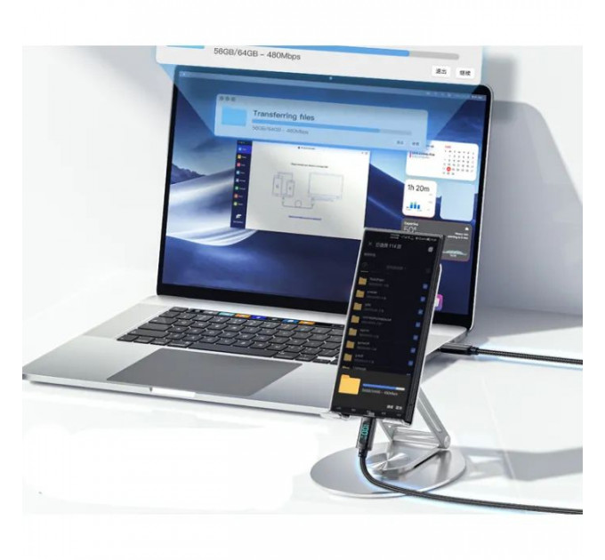 Дата кабель USB 2.0 AM to USB-C 2.0m 7A LED black Essager (EXCT-XYA01-P)