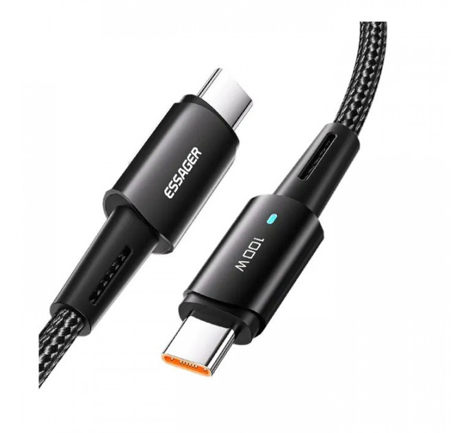 Дата кабель USB-C to USB-C 0.5m 100W black Essager (EXCTT1-CGB01)