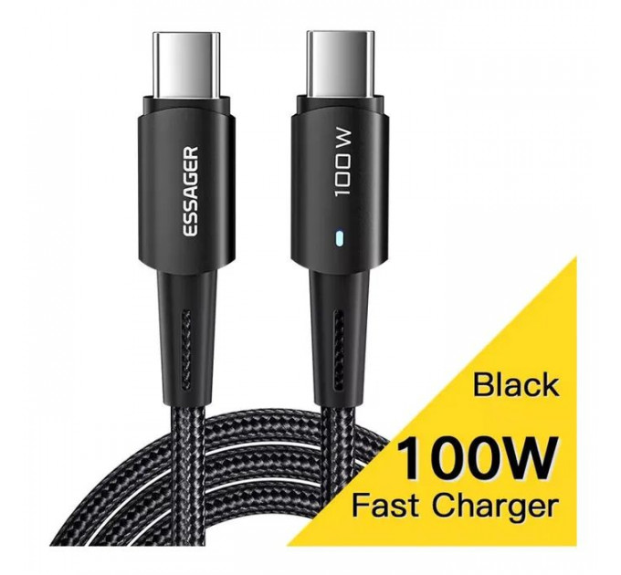 Дата кабель USB-C to USB-C 0.5m 100W black Essager (EXCTT1-CGB01)