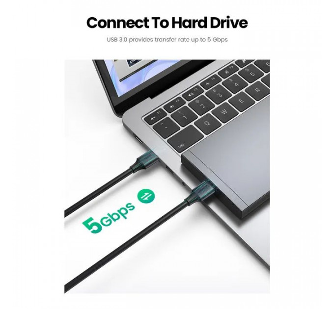 Дата кабель USB 3.0 AM\/AM 2.0m US128 black Ugreen (10371)