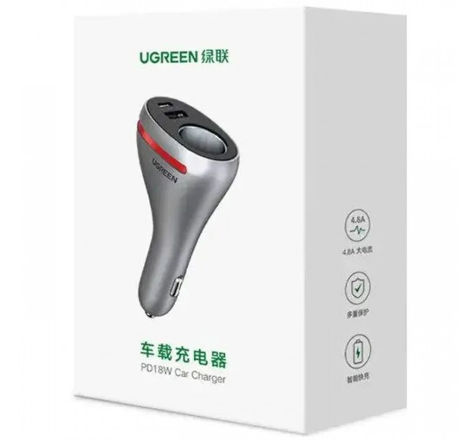 Зарядное устройство для Ugreen USBC PD20W + USB QC3.0 silver (60712)