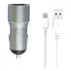 Зарядний пристрій XO 1xUSB + cable USB to Lightning TZ09 gray (6920680873517)