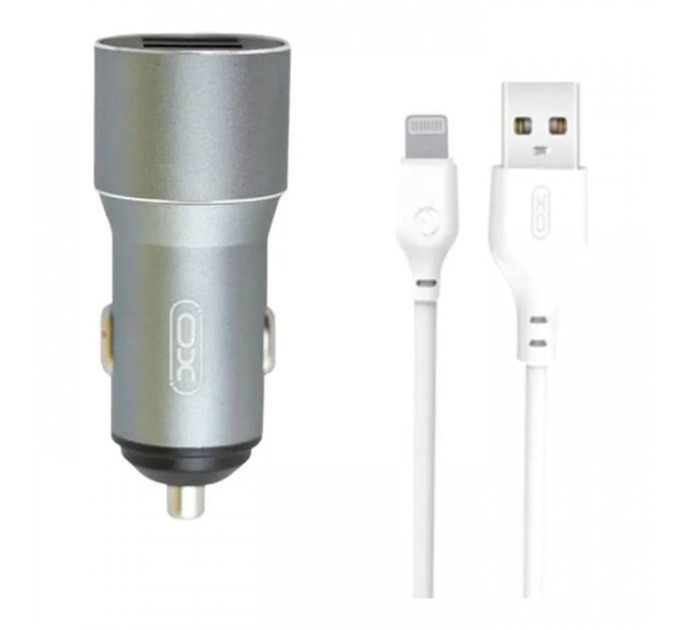 Зарядний пристрій XO 1xUSB + cable USB to Lightning TZ09 gray (6920680873517)