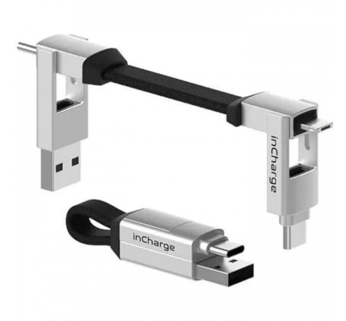 Дата кабель 6in1 inCharge 6 - 0.06m white Rolling Square (SIX02R)