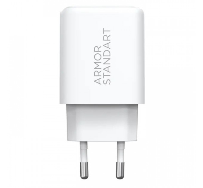 Зарядний пристрій Armorstandart 1xUSB-C PD20W + 1xUSB QC3.0 GaN white (ARM87067)