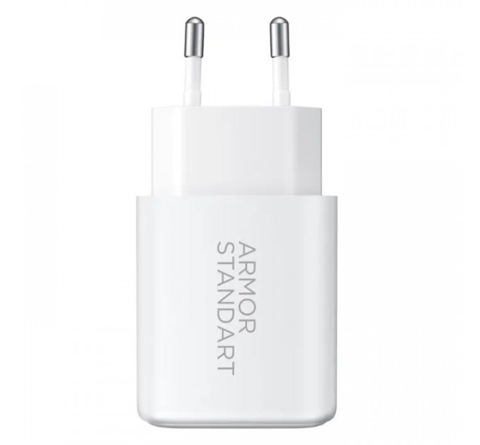 Зарядний пристрій Armorstandart 1xUSB-C PD20W + 1xUSB QC3.0 GaN white (ARM87067)