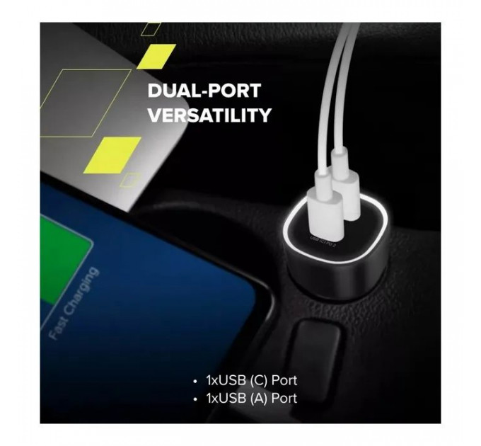 Зарядний пристрій Canyon 1xUSB + 1xUSB-C PD85W black (CNE-CCABR8AC)