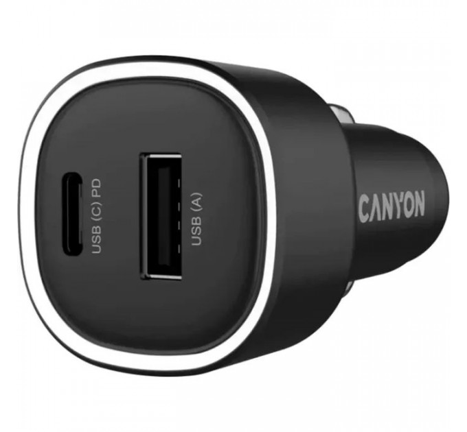 Зарядний пристрій Canyon 1xUSB + 1xUSB-C PD85W black (CNE-CCABR8AC)
