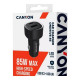 Зарядний пристрій Canyon 1xUSB + 1xUSB-C PD85W black (CNE-CCABR8AC)