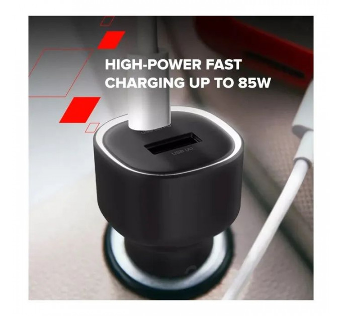 Зарядний пристрій Canyon 1xUSB + 1xUSB-C PD85W black (CNE-CCABR8AC)