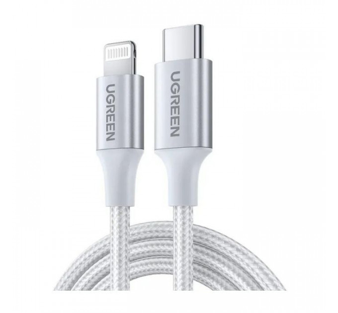 Дата кабель USB-C to Lightning 1.0m 3A 60W US304 white Ugreen (70523)