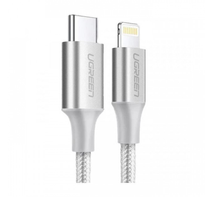 Дата кабель USB-C to Lightning 1.0m 3A 60W US304 white Ugreen (70523)