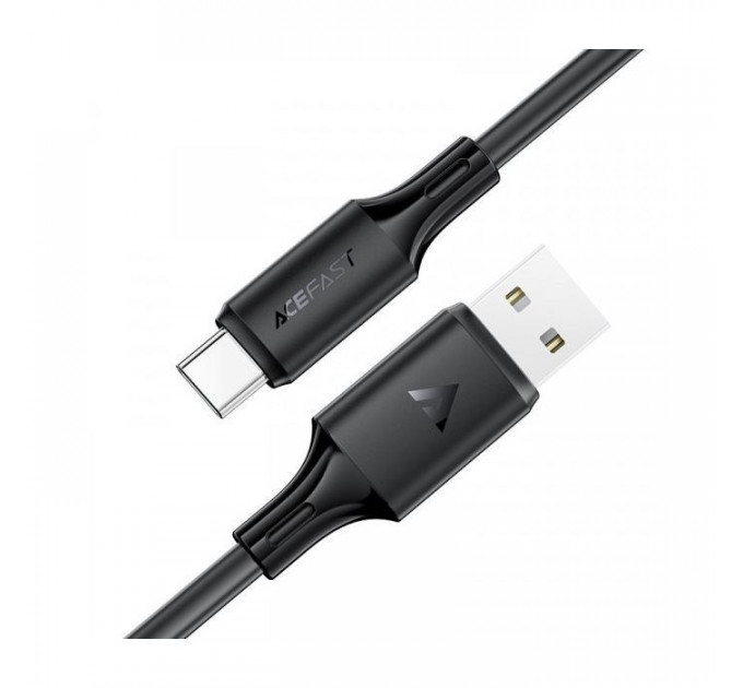 Дата кабель USB 2.0 AM to USB-C 1.2m 3A 60W silicone black Acefast (6974316284178)