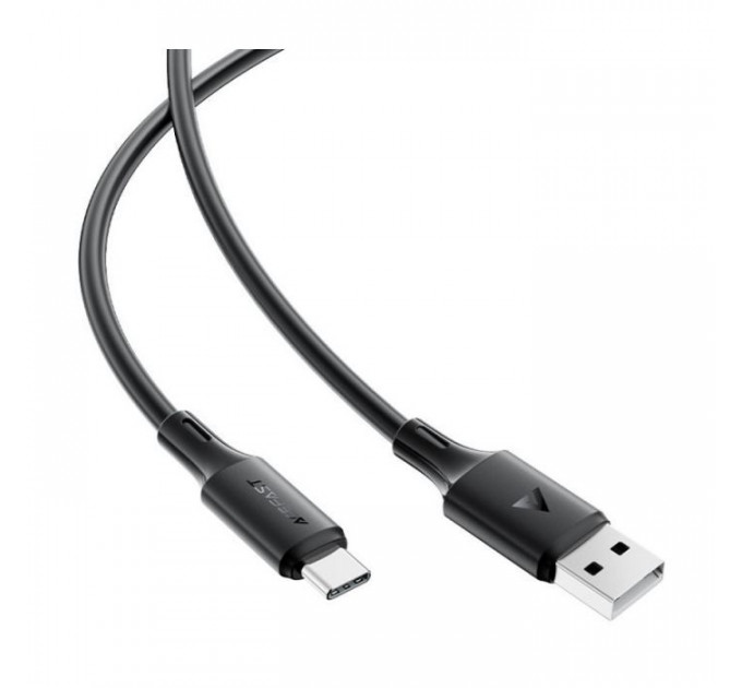 Дата кабель USB 2.0 AM to USB-C 1.2m 3A 60W silicone black Acefast (6974316284178)
