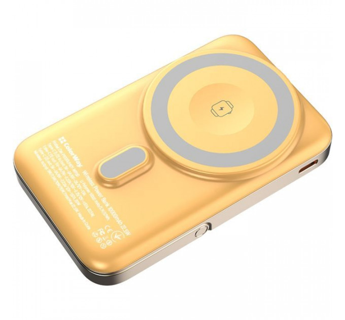Батарея універсальна ColorWay 10 000 mAh PD\/22.5W, 15W MagSafe & Watch Wireless Amber (CW-PB100LPA2Y-WPDD)