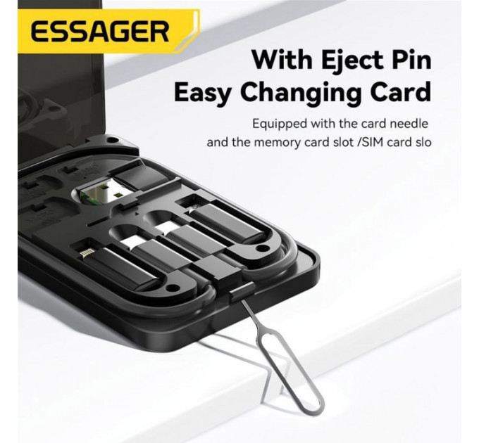 Дата кабель USB charging cable set Treasure box 0.28m Essager (ECJHZ-JH01-P)