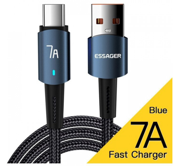 Дата кабель USB 2.0 AM to USB-C 1.0m 7A 100W blue Essager (EXC7A-CG03-P)