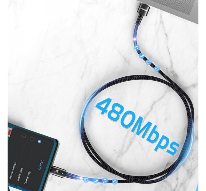 Дата кабель USB 2.0 AM to USB-C 1.0m 7A 100W blue Essager (EXC7A-CG03-P)