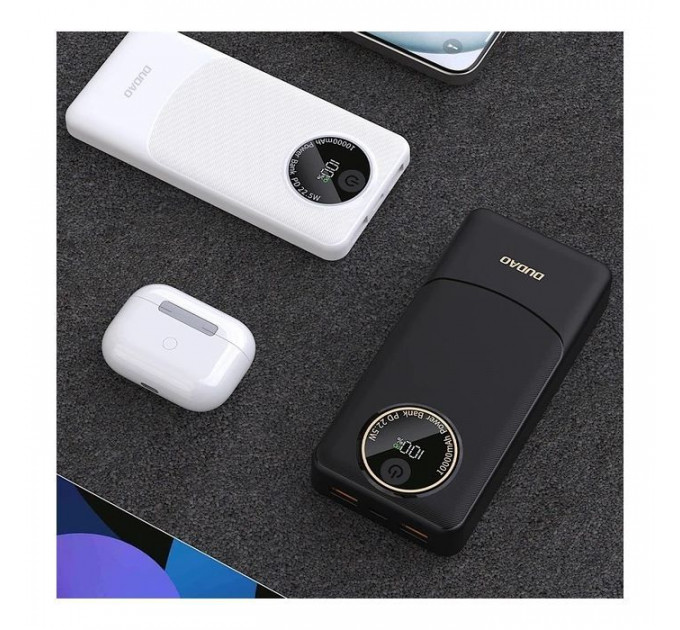 Батарея універсальна Dudao K12Pro 10000mAh 22,5W, PD, USB-A, USB-C (6976625333882)