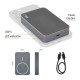 Батарея універсальна EMOS 10000mAh WI1046, 20W, Wireless, grey (B0551GY)