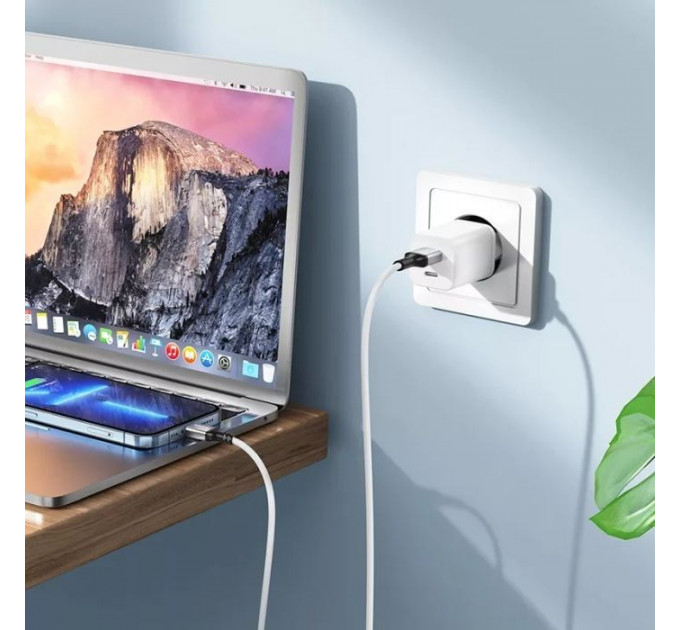 Дата кабель USB 2.0 AM to Lightning silicone BX83 white BOROFONE (6974443386363)