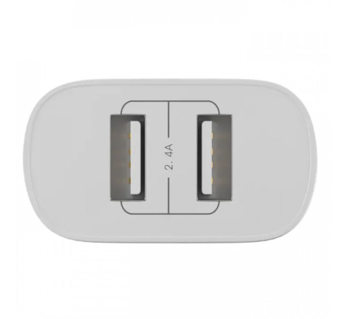 Зарядний пристрій Globex 2xUSB 12W FastPower white (12WAC)