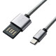 Дата кабель USB 2.0 AM to Micro 5P 1.0m Grey\/Black Grand-X (FM02)