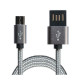 Дата кабель USB 2.0 AM to Micro 5P 1.0m Grey\/Black Grand-X (FM02)