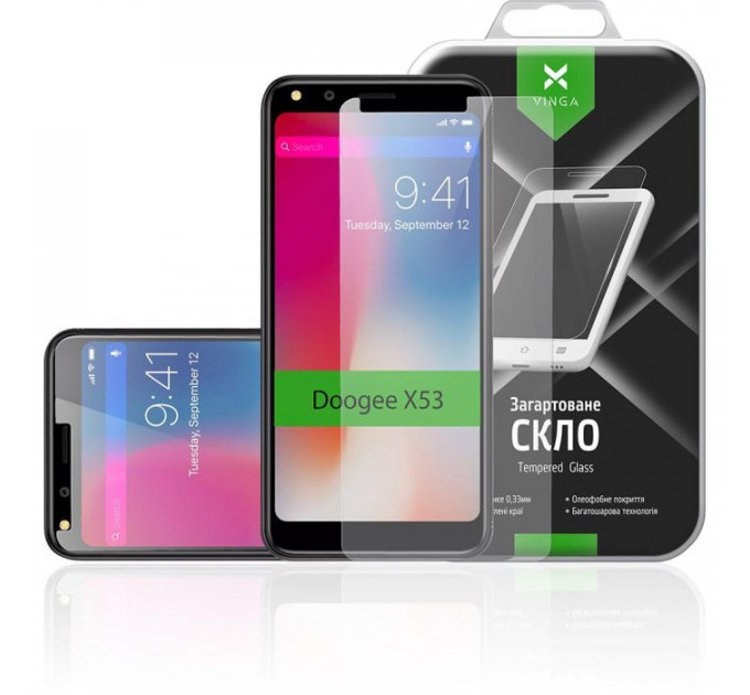 Скло захисне Vinga для Doogee X53 (VTPGS-DX53)