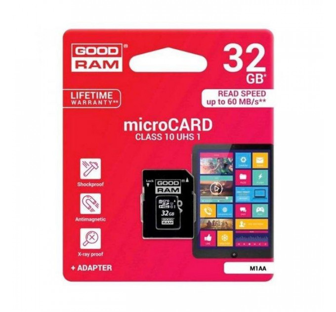 Карта памяти Goodram 32GB microSDHC Class 10 (M1AA-0320R12)