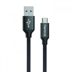 Дата кабель USB 2.0 AM to Micro 5P 1.0m black ColorWay (CW-CBUM002-BK) Дата кабель USB 2.0 AM to Micro 5P 1.0m black ColorWay (CW-CBUM002-BK)