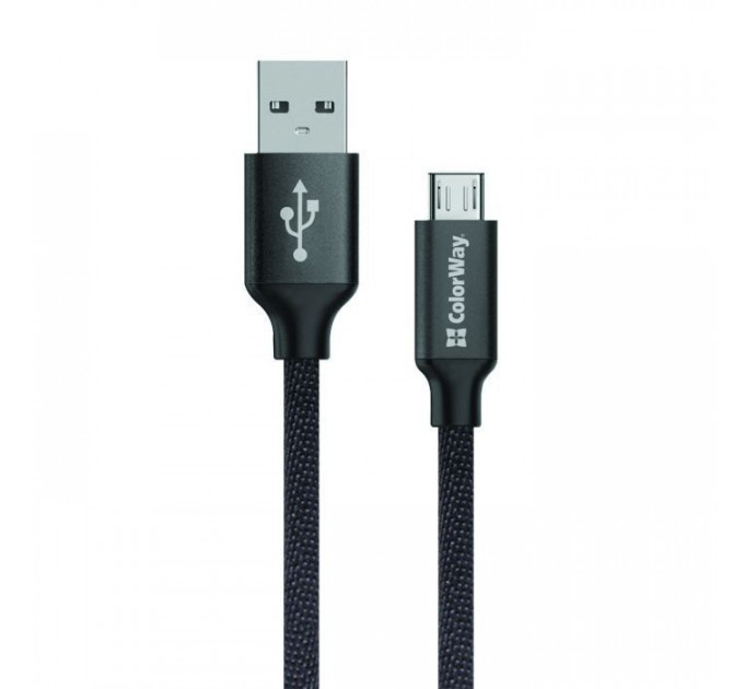 Дата кабель USB 2.0 AM to Micro 5P 1.0m black ColorWay (CW-CBUM002-BK) Дата кабель USB 2.0 AM to Micro 5P 1.0m black ColorWay (CW-CBUM002-BK)