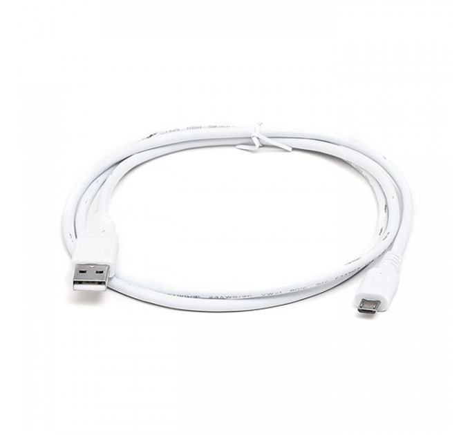 Дата кабель USB 2.0 AM to Micro 5P 0.6m Pro white REAL-EL (EL123500022)