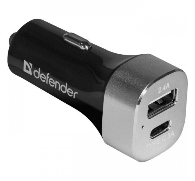 Зарядний пристрій Defender UCG-01 авто, 1 порт USB + TypeC, 5V \/ 5.4A (83569)